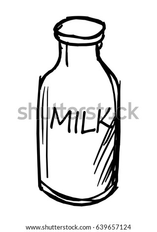 Sketch Bottle Milk Stock Vector 639657124 - Shutterstock