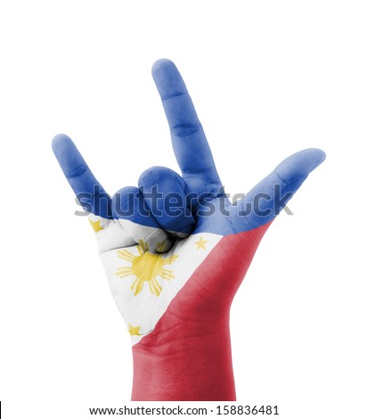 Hand Making Love You Sign Philippines Stock Photo (Royalty Free ...