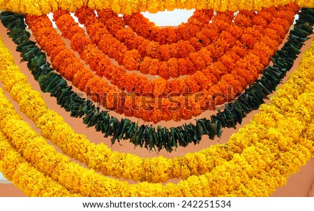 Indian Festive Decoration Garland Orange Yellow Stock ...