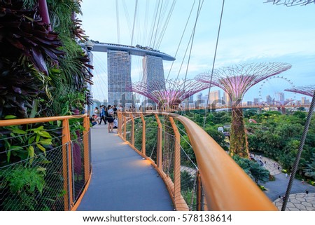 singapore october 30 view from the walkway on the supertree grove at gardens by - Garden By The Bay Mrt Station singapore october 30 view from the walkway on the supertree grove at gardens by - Garden By The Bay Mrt Station