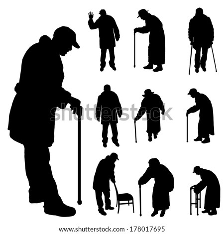 Silhouette Old People Stock Photos, Images, & Pictures | Shutterstock