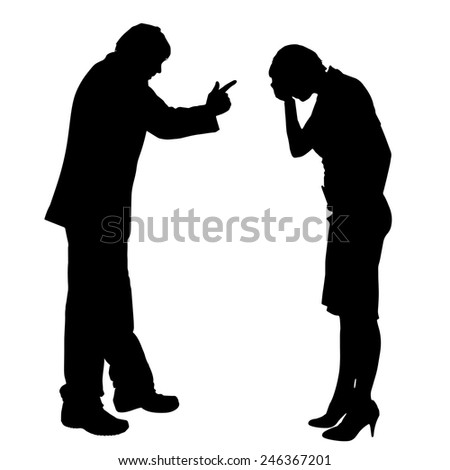 Vector Silhouette Couple Who Argue Against Stock Vector 299618606 ...