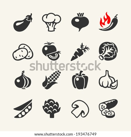 Vegetables web icon set