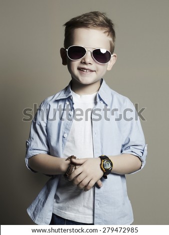 Funny child.fashionable little boy in sunglasses.fashion children