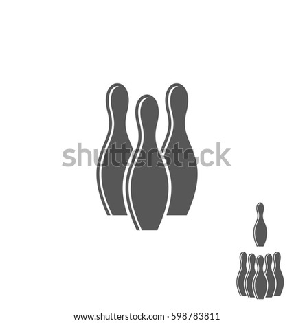 Bowling Pin Logo Stock Vector 598783811 - Shutterstock