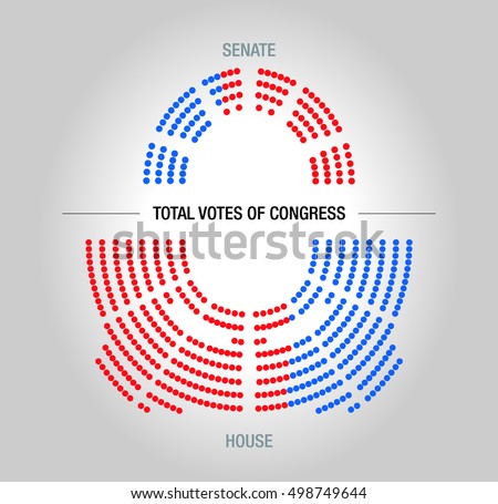 Infographic model of USA congressional votes. Editable Sample. 