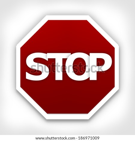 Stop Sign Exclamation Point On White Stock Illustration 278440472 ...