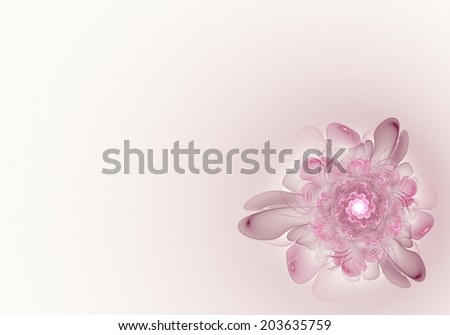 Shyly soft texture in the form of an elegant flower in the warm light background