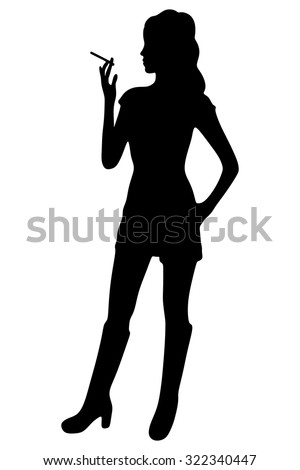 Download Woman Smoking Cigarette Stock Vector 322340447 - Shutterstock