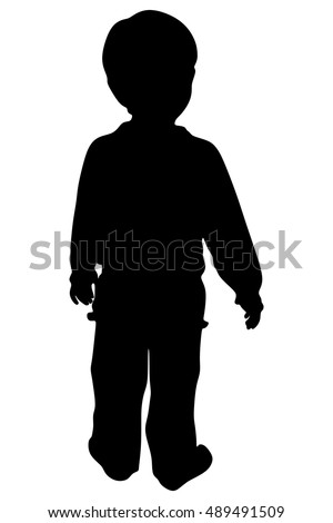 Silhouette Boy Standing Dog Begging His Stock Vector 19341295 ...