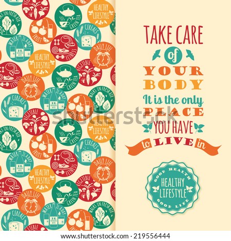 Healthy Lifestyle Poster Stock Vector 219556444 - Shutterstock