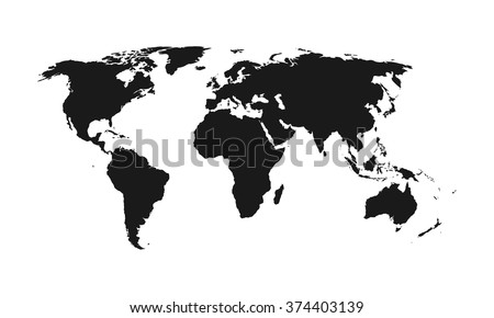 Map Of The World In Black And White World map. Vector. Black and white.