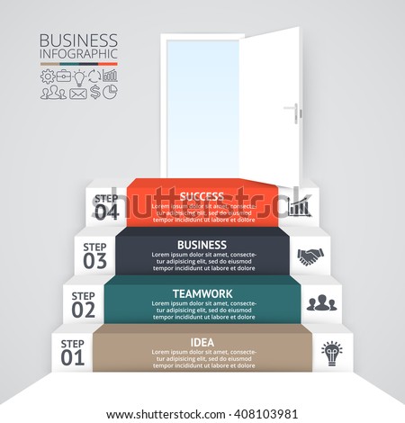 vector 3d arrows stairs infographic template stock vector vector 3d arrows stairs infographic template stock vector, Presentation templates