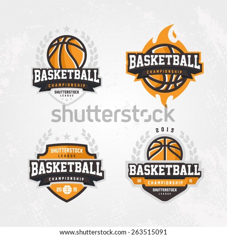 Basketball Championship Logo Set Stock Vector (Royalty Free) 263515091 ...