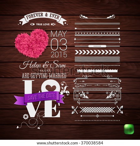 Rustic Wedding Invitation Typography Design Set Of Border Patterns And Symbols Decorative Floral Rustic Wedding Invitation Typography Design Set Of Border Patterns And Symbols Decorative Floral