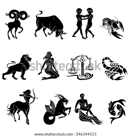 Zodiac Signs Texts English Spanish Stock Vector 88834036 - Shutterstock