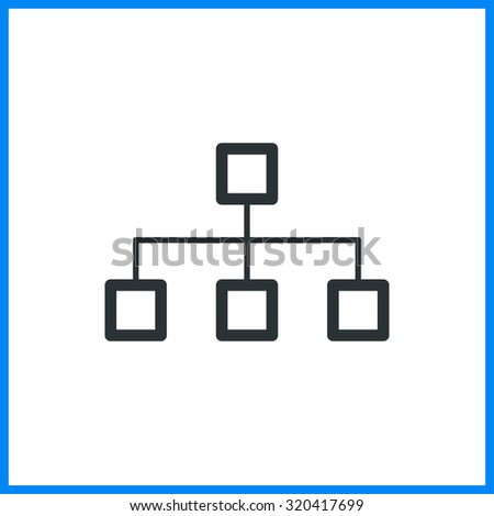 vector illustration of tree Chart. line flat icon - stock vector