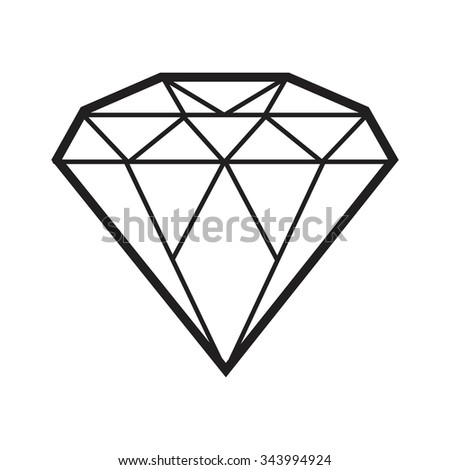 Vector Black Diamond Icon Stock Vector 343994924 - Shutterstock