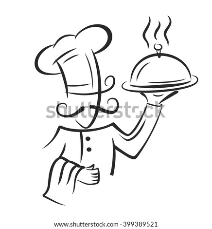 Vector Black Chef Icon On White Vectores En Stock 399389521 - Shutterstock