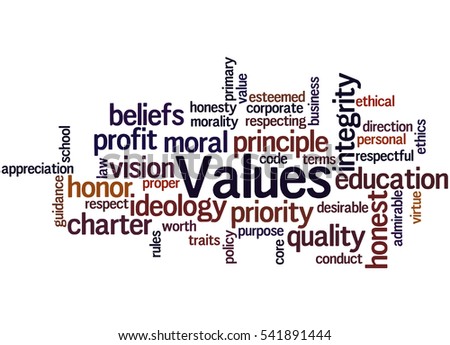 Values Word Cloud Concept On White Stock Illustration 541891444 ...