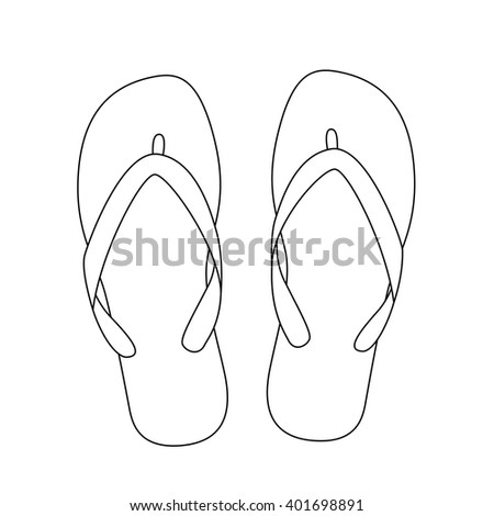 Pair Flip Flops Summer Time Vacation Stock Vector 588291134 - Shutterstock