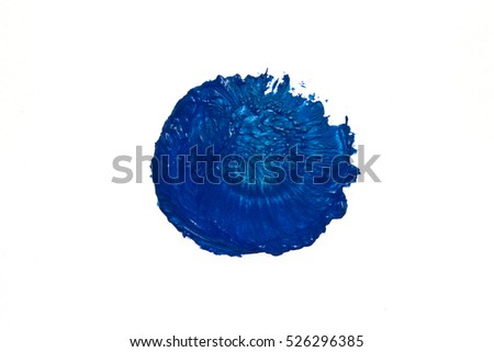 Blot, brushstroke of blue paint