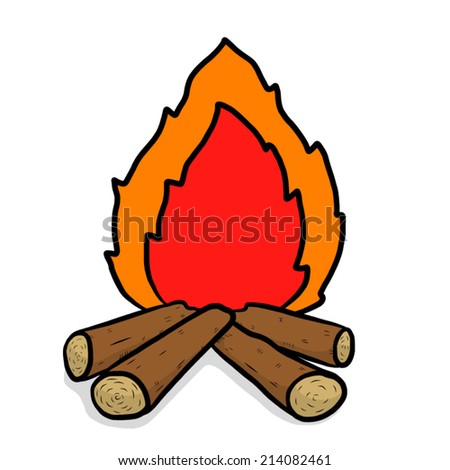 Wood Camp Fire Cartoon Vector Illustration Stock Vector 214082461 ...