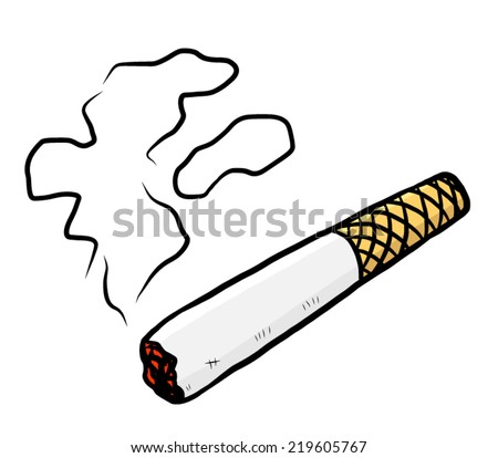 Cigarette Smoke Cartoon Vector Illustration Hand Stock Vector 219605767 ...
