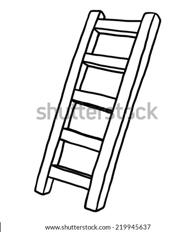 Stair Cartoon Vector Illustration Black White Stock Vector 219945637 ...