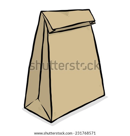 brown paper, packaging bag / cartoon vector and illustration, hand ...