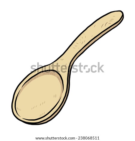 Big Wooden Spoon Cartoon Vector Illustration Stock Vector 238068511 ...