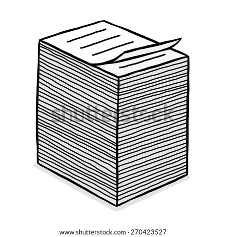 Paper Stack Cartoon Vector Illustration Grayscale Stock Vector ...