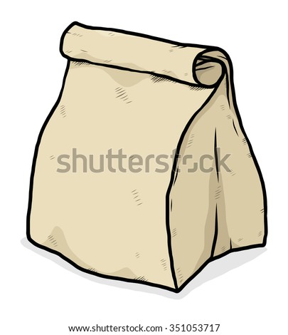 Food Package Paper Bag Cartoon Vector Stock Vector 351053717 - Shutterstock
