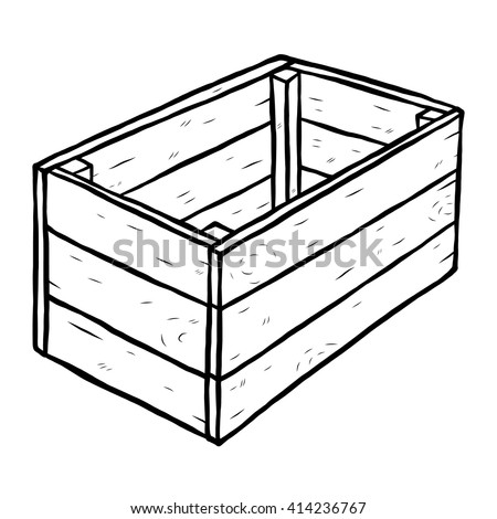 Wooden Box Cartoon Vector Illustration Black Stock Vector 414236767 ...