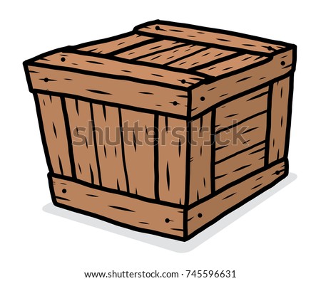 Wooden Box Cartoon Vector Illustration Hand Stock Vector 745596631 ...