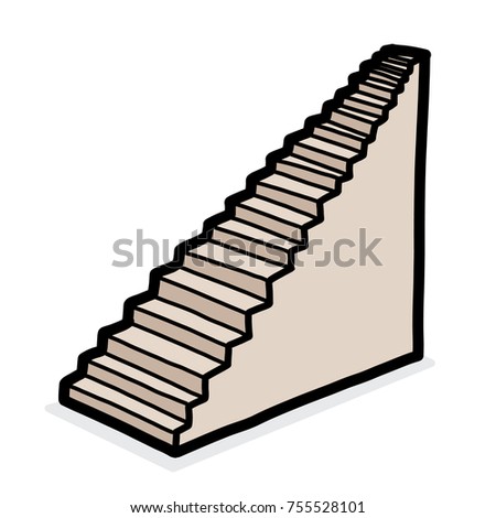 Three Steps Stair Cartoon Vector Illustration Stock Vector 233645638