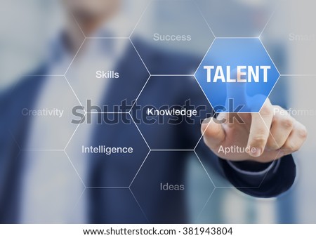 Concept about talent, performance based on outstanding intelligence and knowledge