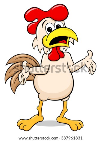 Cartoon Chicken Strong Gallant Smiling Thumbsup Stock Vector 116314180 ...