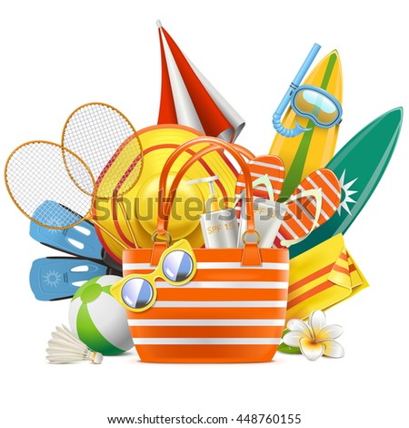 Vector Beach Accessories with Bag