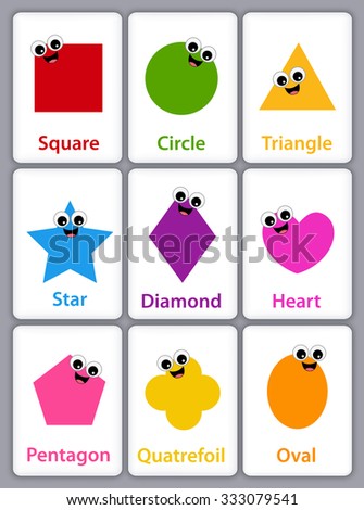 Worksheet Names Of Shapes With Pictures colorful geometric shapes their name flash stock vector 287212409 with card collection isolated on white background for preschool kids