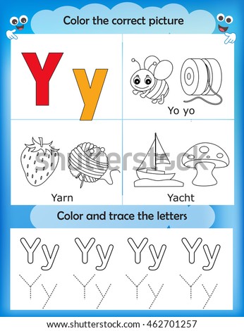 Alphabet Learning Letters Coloring Graphics Printable Worksheet For Preschool Kindergarten Kids Letter Y