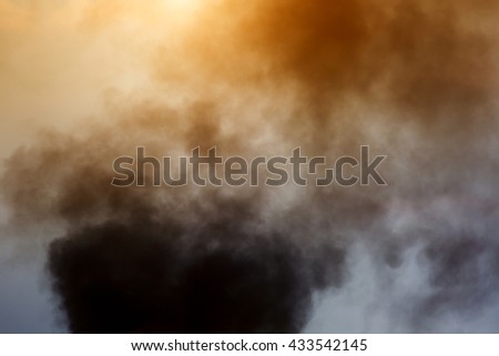 Air pollution by smoke coming out of factory