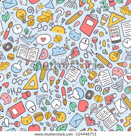 funny seamless pattern school supplies creative stock vector hd cute school backgrounds