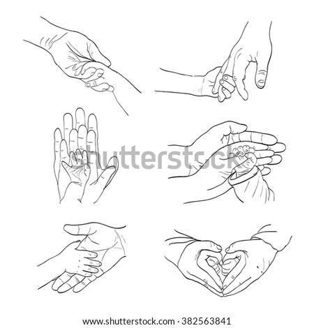 Hand Collection Vector Line Illustration 스톡 벡터 500970886 - Shutterstock