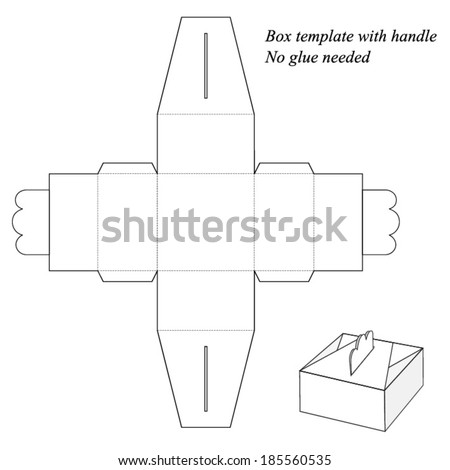 vector handle box template Stock 185560535 Gift Vector Handle Box No Template Glue