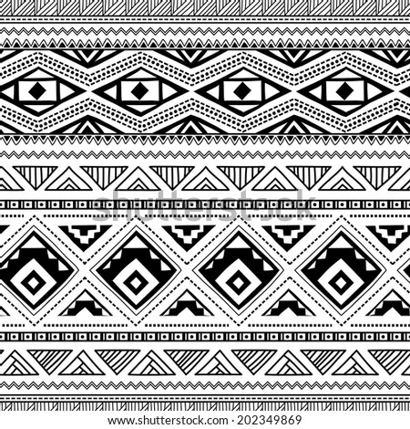 Tribal Vector Seamless Pattern Hand Drawn Stock Vector 127458047 ...