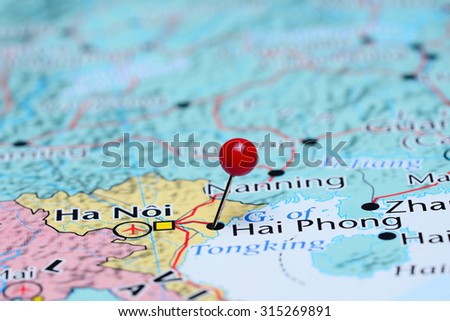 Hai Phong pinned on a map of Asia