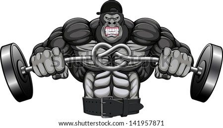 illustration of the strong garilly - stock vector