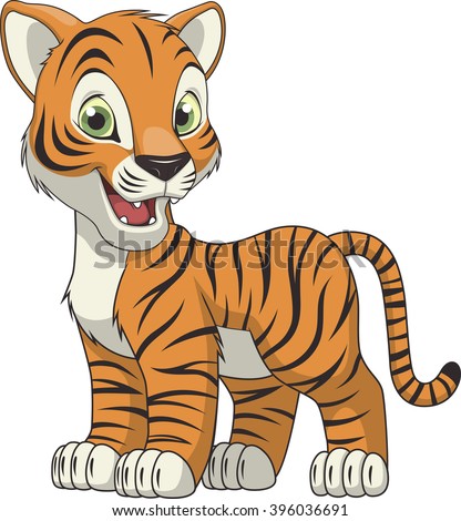 Image Walking Cute Baby Tiger Stock Vector 67031545 - Shutterstock