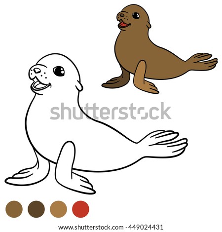Coloring Pages Little Cute Baby Fur Stock Vector 450631531 - Shutterstock